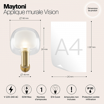 Бра на 1 лампу Maytoni MOD411WL-01G