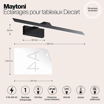 Интерьерная подсветка подсветка картины Maytoni MIR010WL-L12B4K
